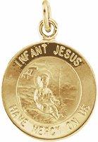 14k yellow 12 mm infant jesus medal