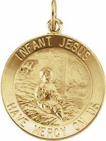 14k yellow 18 mm infant jesus medal