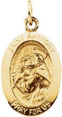 14k yellow 15x11 mm st. anthony of padua medal