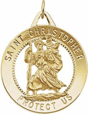 14k yellow 25 mm st. christopher medal