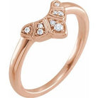 14k rose .06 ctw diamond contour band