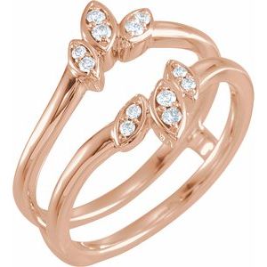 14k rose 1/8 ctw diamond ring guard