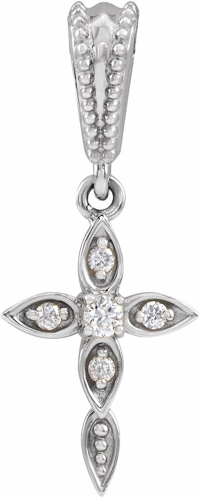 platinum .03 ctw diamond petite vintage-inspired cross pendant