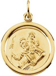 14k yellow 16 mm st. christopher medal