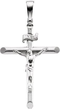 14k white crucifix pendant 