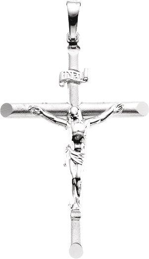 14k white crucifix pendant 