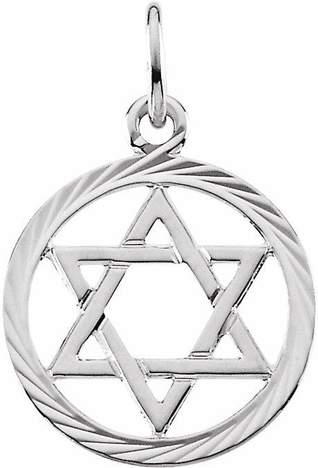 14k white star of david pendant 