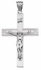 sterling silver 53x35 mm hollow crucifix pendant