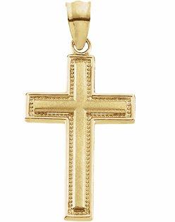 14k yellow 20x13 mm cross pendant