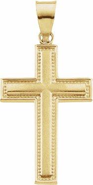 14k yellow 23.75x15.5 mm cross pendant