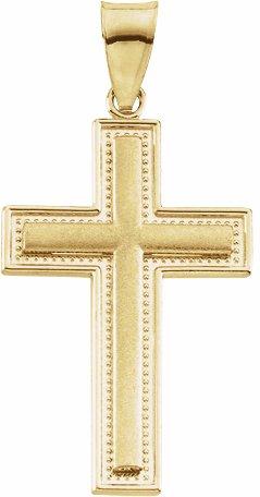 14k yellow 29x19 mm cross pendant