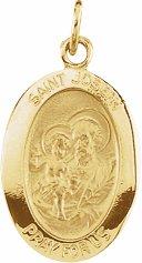 14k yellow 15x11 mm st. joseph oval medal