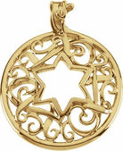 10k yellow 34x27.5 mm star of david pendant 