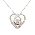 Sterling Silver Rhythm of Love Diamond Heart Pendant 1/10 CTW