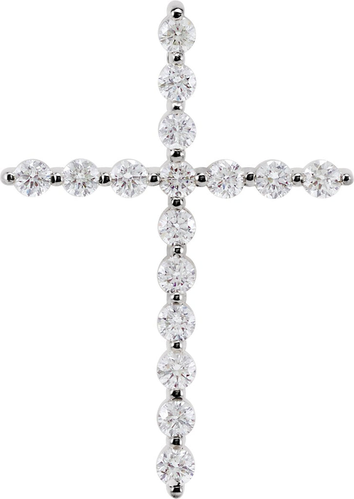 14k white 1/2 ctw diamond cross pendant