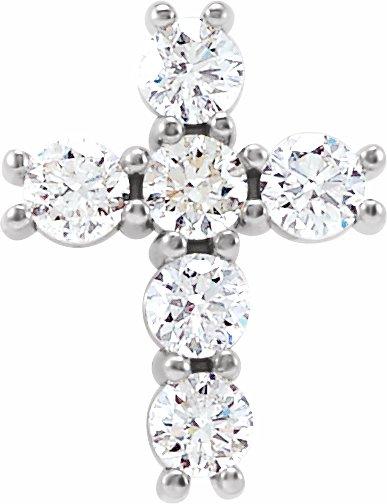 14k white 1/3 ctw diamond cross pendant