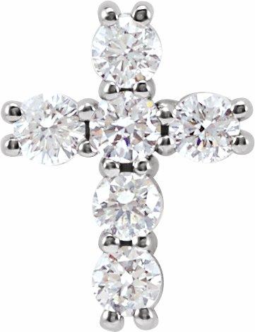 14k white 1/4 ctw diamond cross pendant