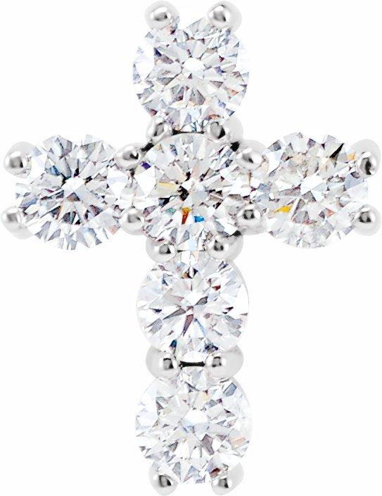 14k white 9/10 ctw diamond cross pendant