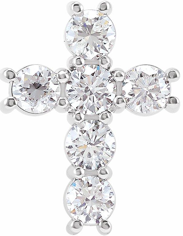 14k white 1 1/6 ctw diamond cross pendant