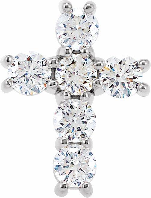 14k white 3/4 ctw diamond cross pendant