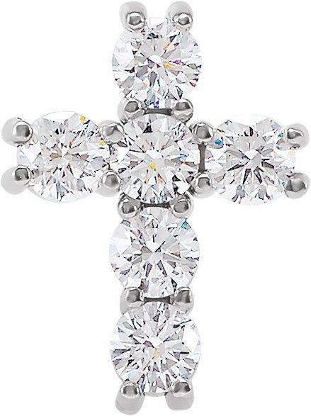 14k white 1/2 ctw diamond cross pendant