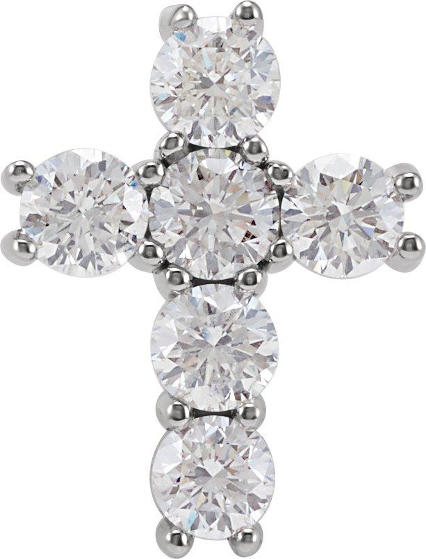 14k white 1 3/8 ctw diamond cross pendant