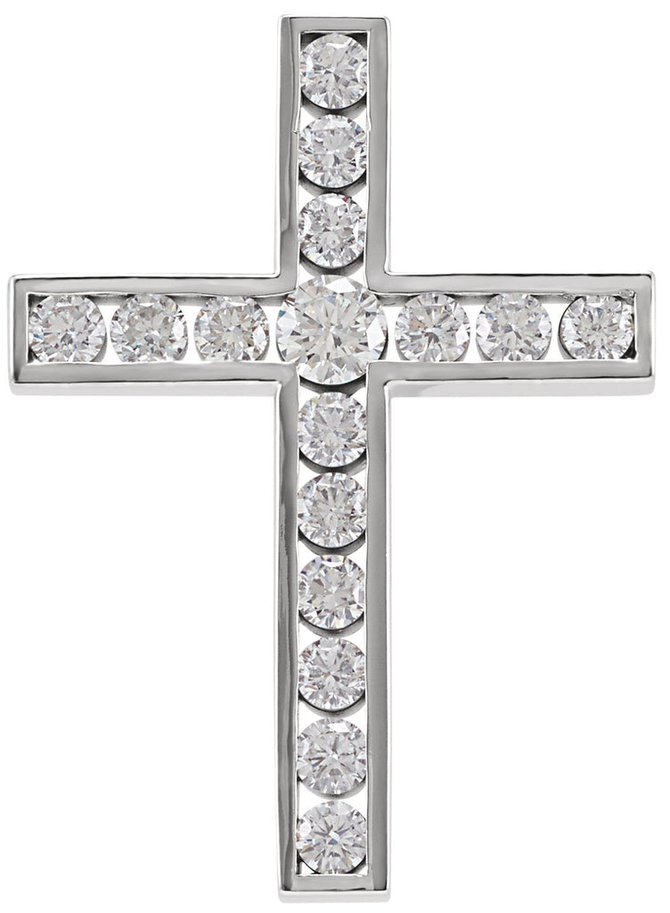 14k white 1 1/4 ctw diamond 31.4x22.8 mm cross pendant