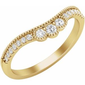 14k yellow 1/4 ctw contour diamond band