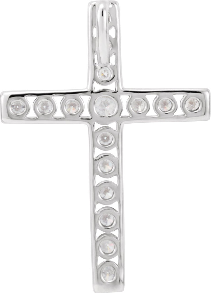 platinum 1/3 ctw diamond 20.4x14.9 mm cross pendant 