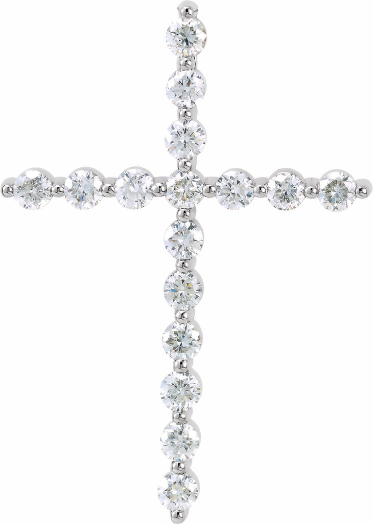 14k white 5/8 ctw diamond cross pendant