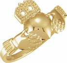 10k yellow 12x14 mm ladies claddagh ring