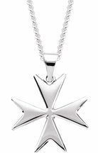 sterling silver maltese cross 24" necklace