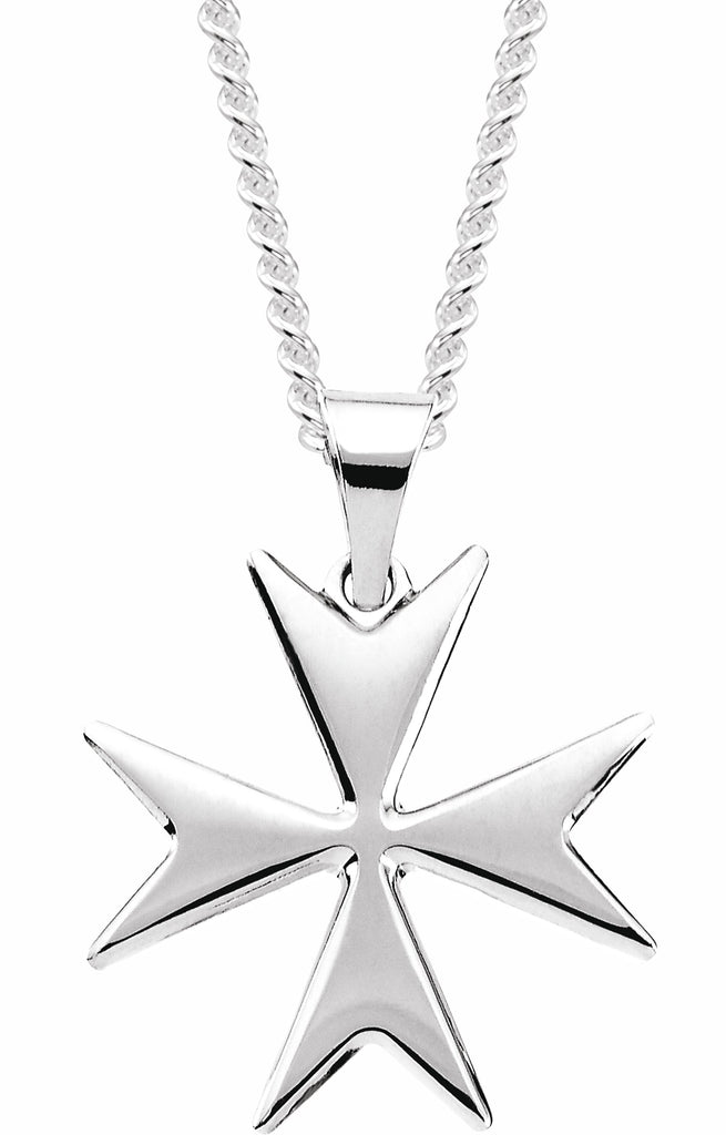 sterling silver maltese cross 24" necklace
