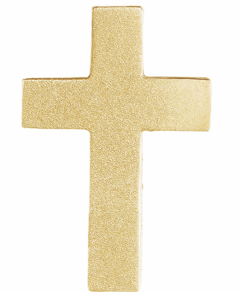 14k yellow 13.5x9 mm scroll cross slide pendant