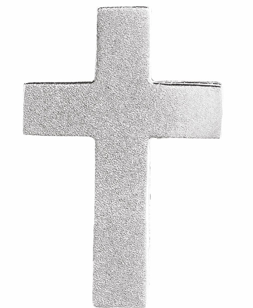 14k white 13.5x9 mm scroll cross slide pendant