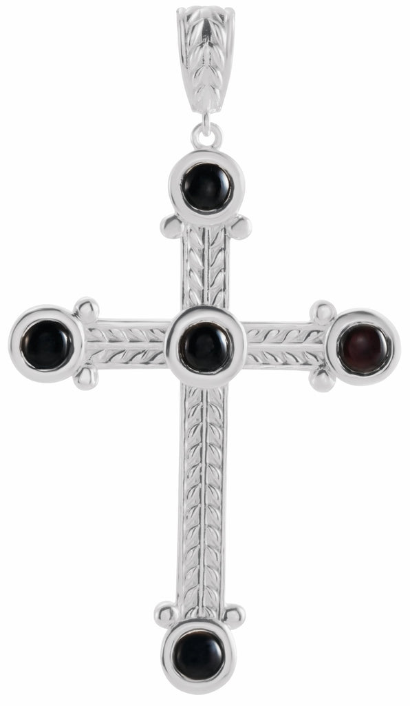 platinum onyx cross pendant 