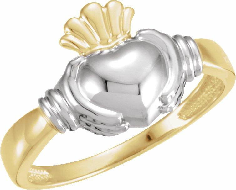 14k yellow/white claddagh ring size 11