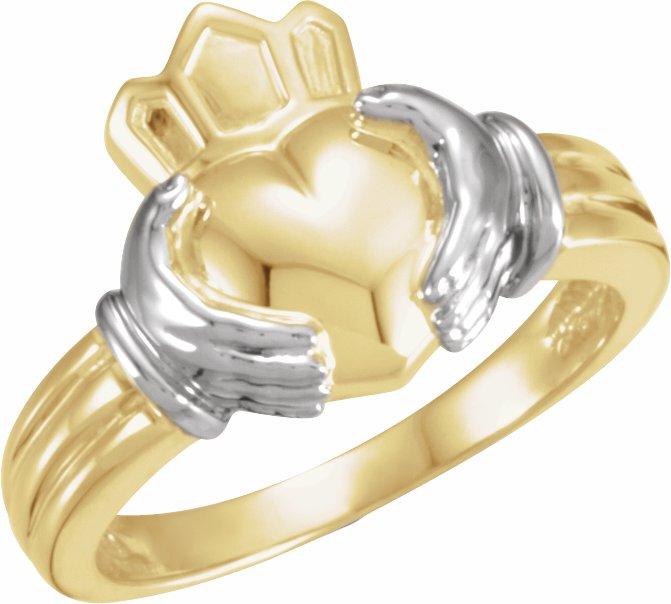 14k yellow/white claddagh ring