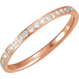 14k rose 3/8 ctw diamond eternity band size 6