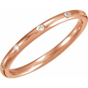 14k rose 1/10 ctw diamond eternity band