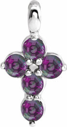 sterling silver alexandrite cross pendant