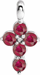 sterling silver chathamâ® created ruby cross pendant