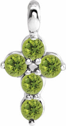 sterling silver peridot cross pendant