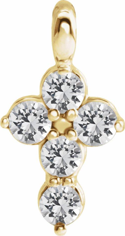 14k yellow sapphire cross pendant