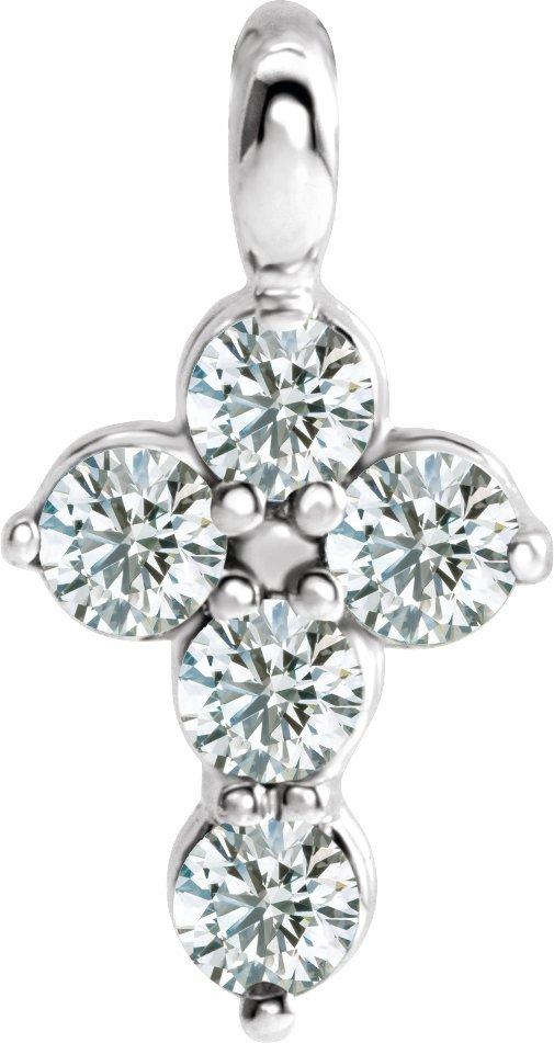 14k white 1/6 ctw diamond cross pendant