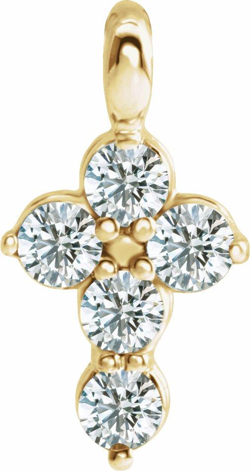 14k yellow 1/6 ctw diamond cross pendant