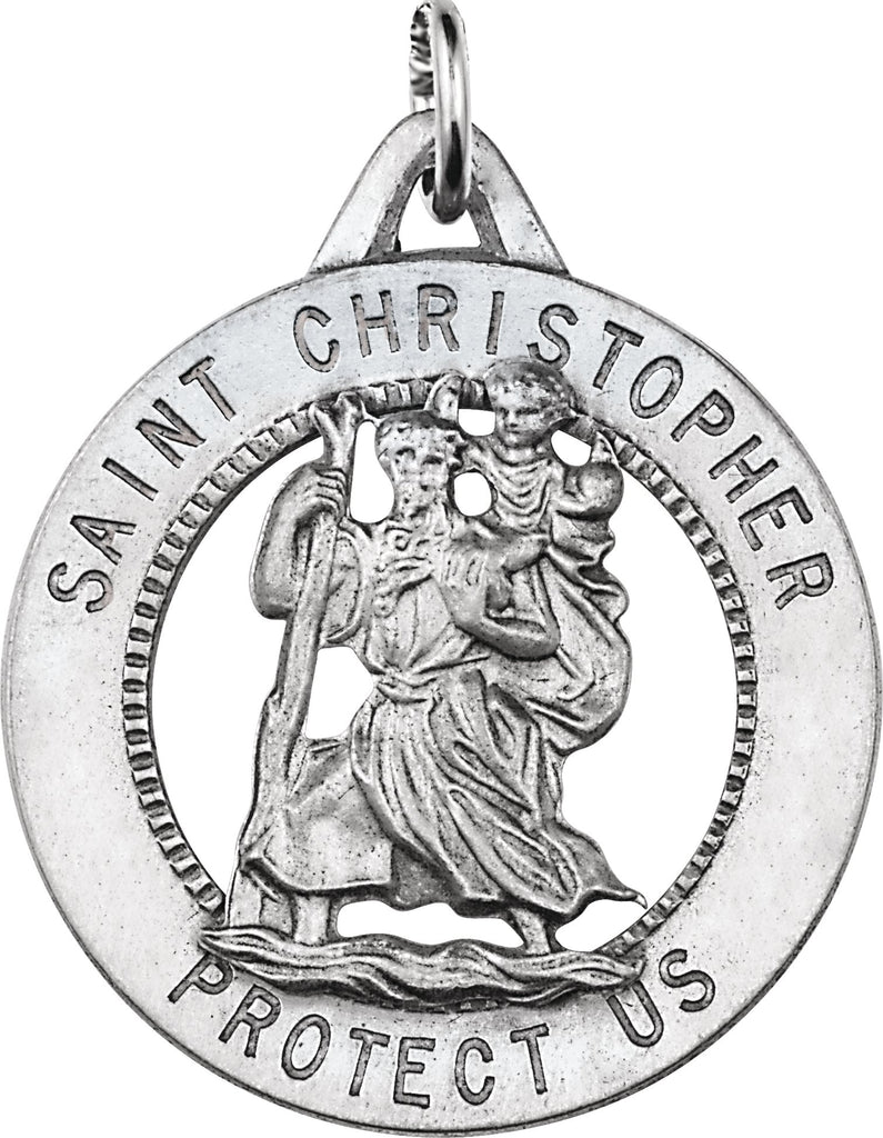 sterling silver 33 mm st. christopher medal  