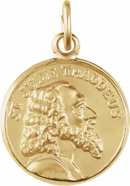 14k yellow 12 mm st. jude thaddeus medal