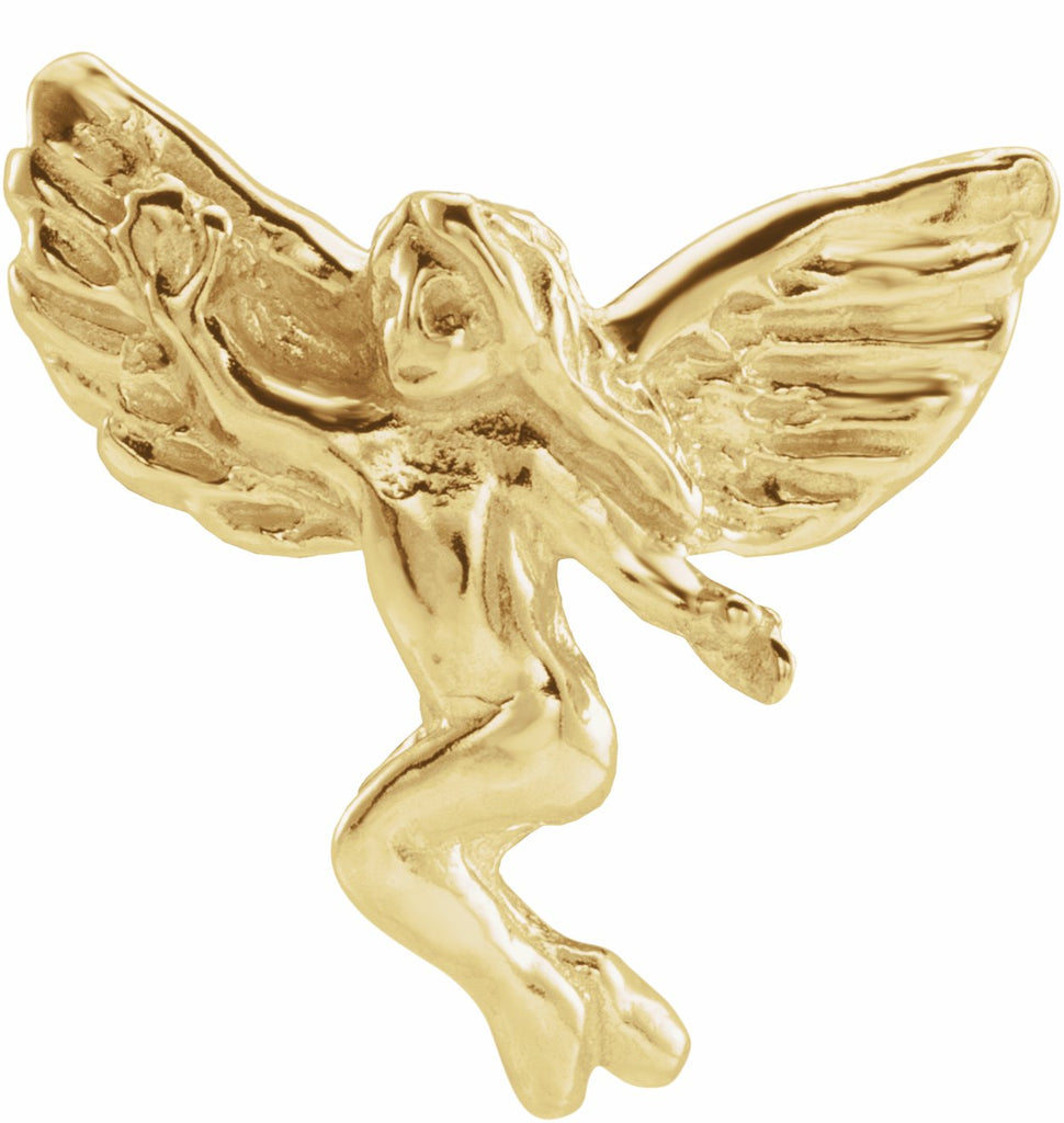 14k yellow 13x12 mm dancing angel lapel pin