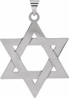 sterling silver 32x26 mm star of david pendant